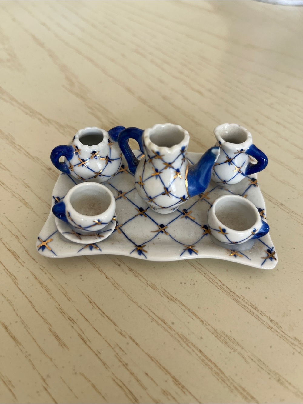 Blue and White Decorative Miniature Tea Set - Home Art